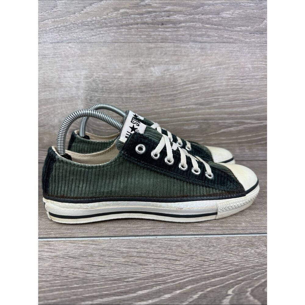 Vtg Converse All-Star Men’s Sz 6/Women’ 8 Low Green Corduroy Sneakers Made in US